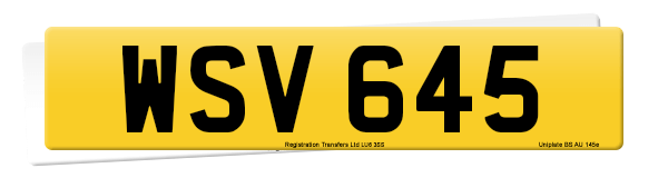 Registration number WSV 645
